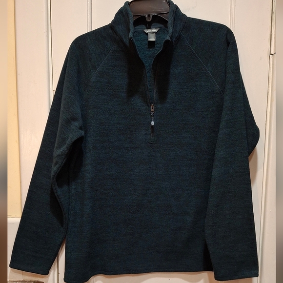 Eddie Bauer Womens Size Large Midweight Quarter Zip Fleece Pullover Evergreen - Picture 4 of 4